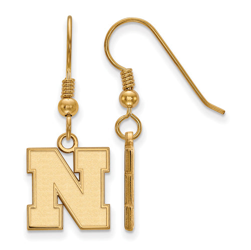 SS w/GP University of Nebraska Small Earrings Dangle