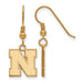 SS w/GP University of Nebraska Small Earrings Dangle