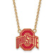 SS w/GP Ohio St Large Enamel Buckeyes Logo Pendant w/Necklace