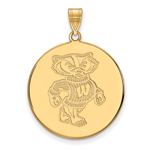 14ky University of Wisconsin XL Disc Bucky Disc Pendant