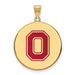 SS w/GP Ohio State XL Enamel Athletic "O" Disc Pendant