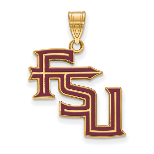 SS w/GP Florida State University Large F-S-U Enamel Pendant