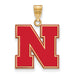 SS w/GP University of Nebraska Large Enamel Pendant