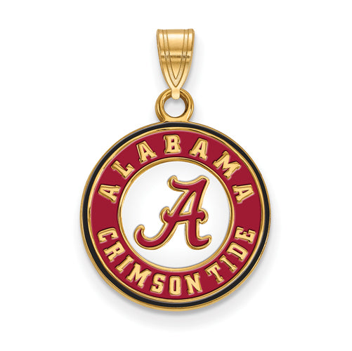 SS w/GP University of Alabama Medium Enamel Disc Pendant