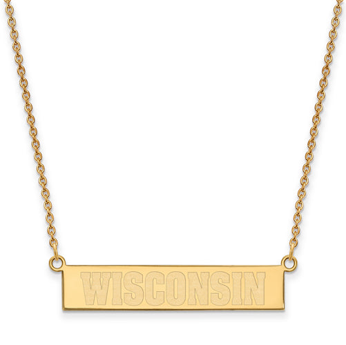 SS GP University of Wisconsin Small "WISCONSIN" Bar Necklace