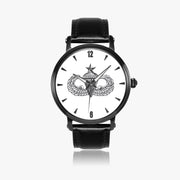 Senior Parachutist-46mm Automatic Watch with a Black Leather Band
