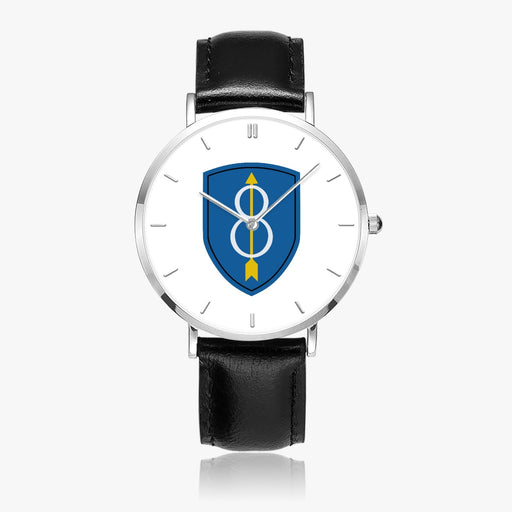 Top View - 8th Infantry Division Ultra Thin Watch (Black Strap)