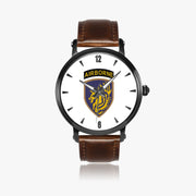 13th Airborne Division-46mm Automatic Watch with a Brown Leather Band
