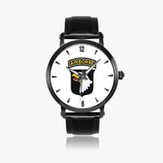 101st Airborne Division-46mm Automatic Watch with a Black Leather Band