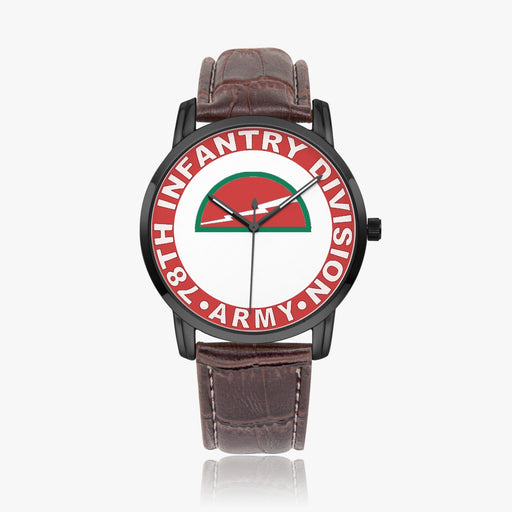 78th Infantry Division-Wide Type Black Watch with a Brown Leather Band