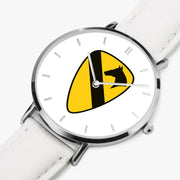 Perspective View - 1st Cavalry Division Ultra Thin Watch (White Strap)