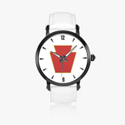 28th Infantry Division-46mm Automatic Watch with a White Leather Band