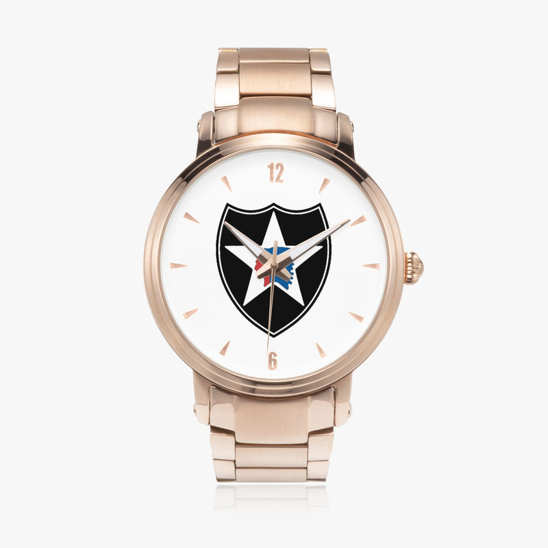 2nd Infantry Division-46mm Automatic Steel Strap Gold Watch