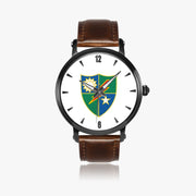 75th Ranger Regiment-46mm Automatic Watch with a Brown Leather Band