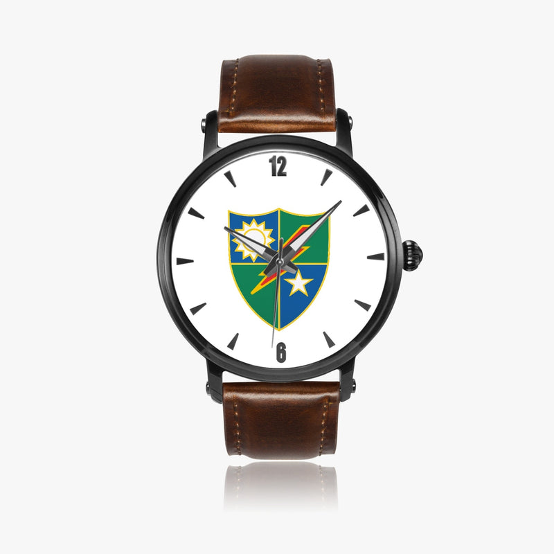 75th Ranger Regiment-46mm Automatic Watch with a Brown Leather Band