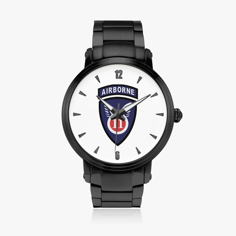 11th Airborne Division-46mm Automatic Steel Strap Black Watch
