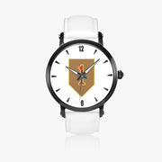 1st Infantry Division-46mm Automatic Watch with a White Leather Band