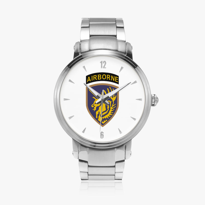 13th Airborne Division-46mm Automatic Steel Strap Silver Watch
