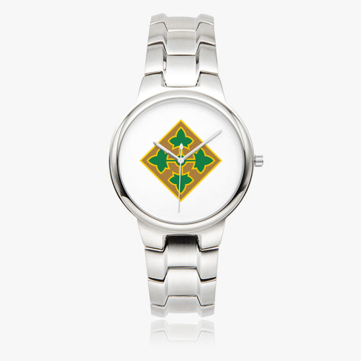 4th Infantry Division-Silver Stainless Steel Silver Quartz Watch