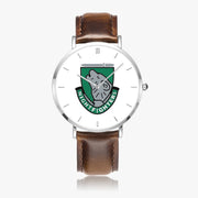Top View - 101st Airborne Division Ultra Thin Watch (Brown Strap)