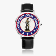 Top View - US Army National Guard Ultra Thin Watch (Black Strap)