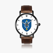 8th Infantry Division-46mm Automatic Watch with a Brown Leather Band