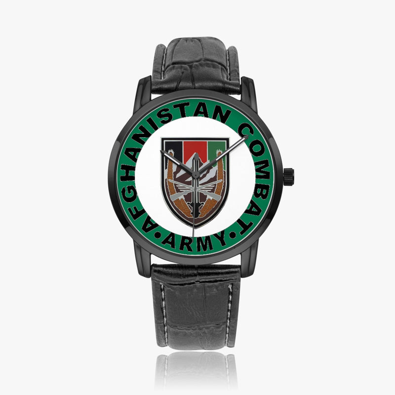 US Forces Afghanistan-Wide Type Black Watch with a Black Leather Band