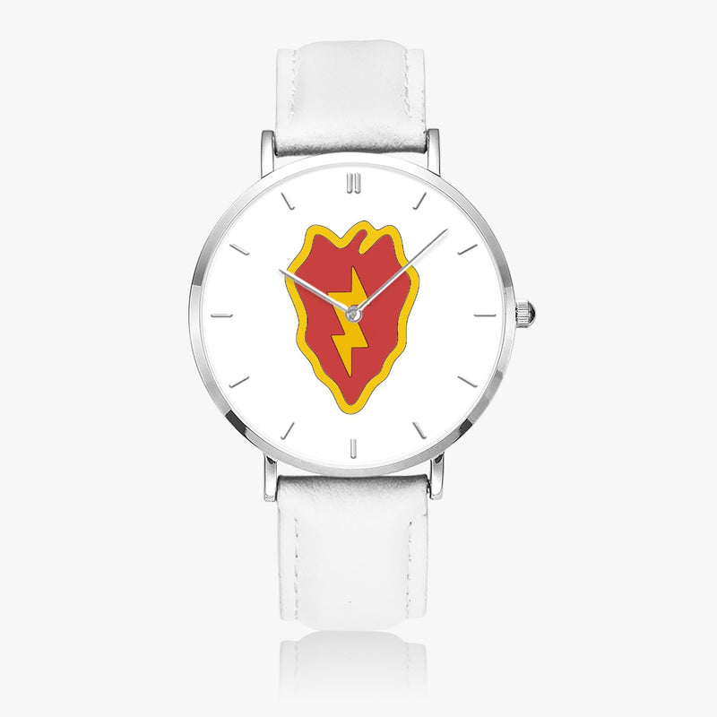 Top View - 25th Infantry Division Ultra Thin Watch (White Strap)