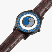 29th Infantry Division-Wide Type Black Watch is displayed in a perspective view on a white background with the brown leather band