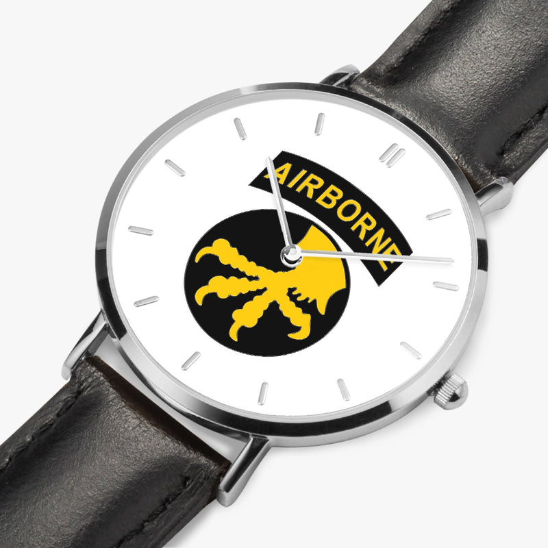 Perspective View - 17th Airborne Division Ultra Thin Watch (Black Strap)