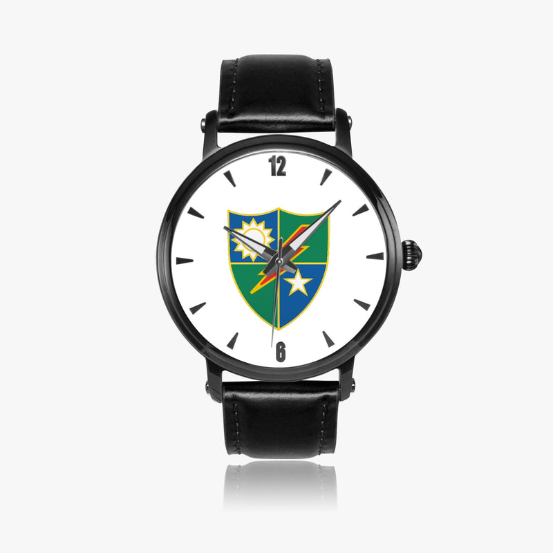 75th Ranger Regiment-46mm Automatic Watch with a Black Leather Band