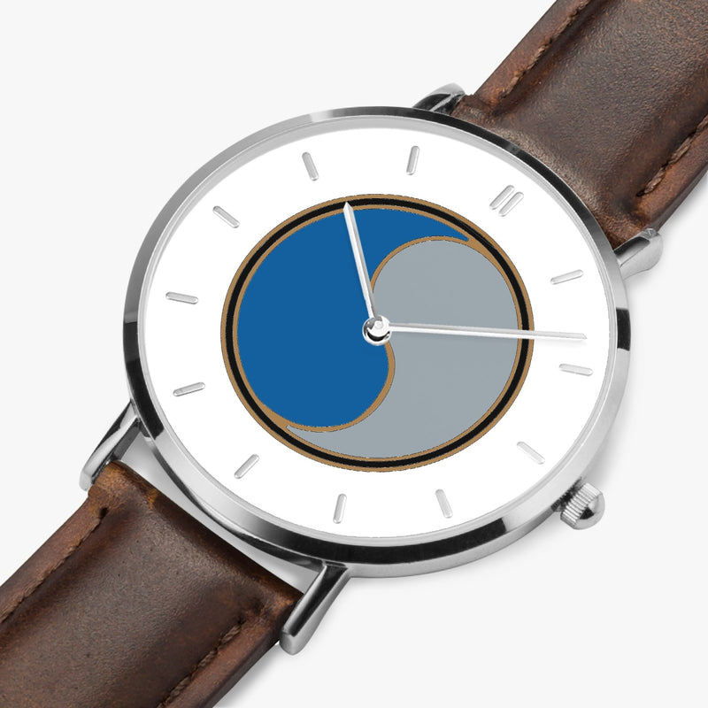 Perspective View - 29th Infantry Division Ultra Thin Watch (Brown Strap)