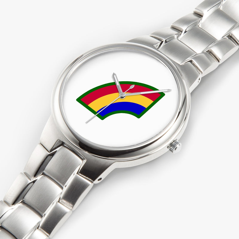 Top View - 42nd Infantry Division-Silver Stainless Steel Silver Quartz Watch