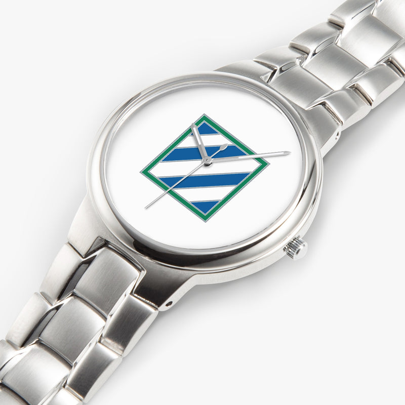 Top View - 3rd Infantry Division-Silver Stainless Steel Silver Quartz Watch
