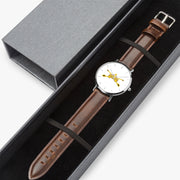 Watch Case with Army Armor Ultra Thin Watch (Brown Strap)