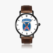 10th Mountain Division-46mm Automatic Watch with a Brown Leather Band
