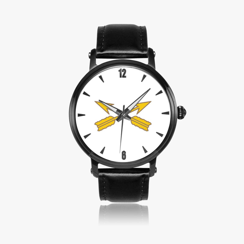 Special Forces-46mm Automatic Watch with a Black Leather Band