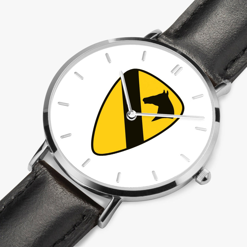 Perspective View - 1st Cavalry Division Ultra Thin Watch (Black Strap)