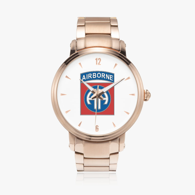 82nd Airborne Division-46mm Automatic Steel Strap Gold Watch