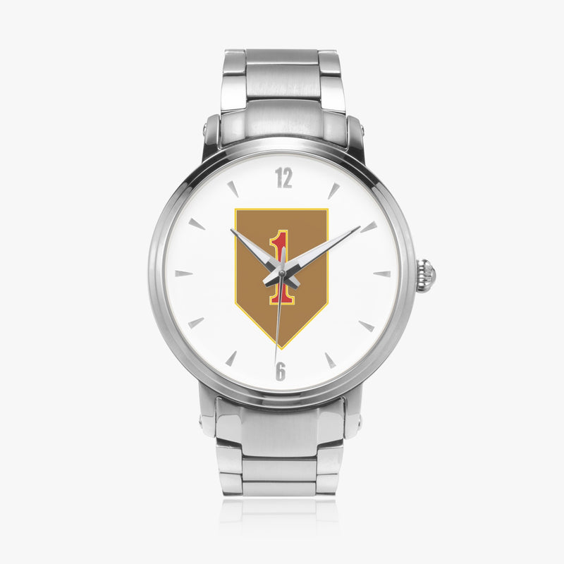 1st Infantry Division-46mm Automatic Steel Strap Silver Watch