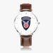 Top View - 11th Airborne Division Ultra Thin Watch (Brown Strap)
