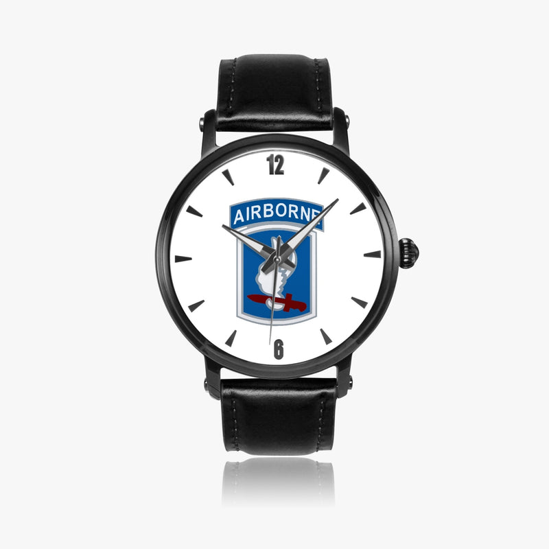 173rd Airborne Brigade-46mm Automatic Watch with a Black Leather Band