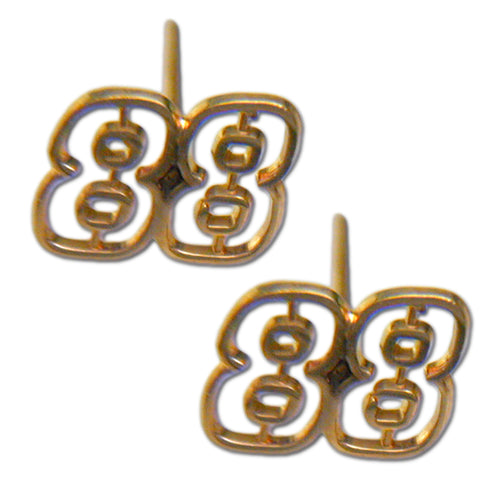 #88 NASCAR Driver Post 14 kt gold Open Post Earrings
