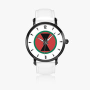 7th Infantry Division-46mm Automatic Watch with a White Leather Band