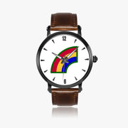 42nd Infantry Division-46mm Automatic Watch with a Brown Leather Band