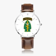 Top View - Special Forces Airborne Ultra Thin Watch (Brown Strap)