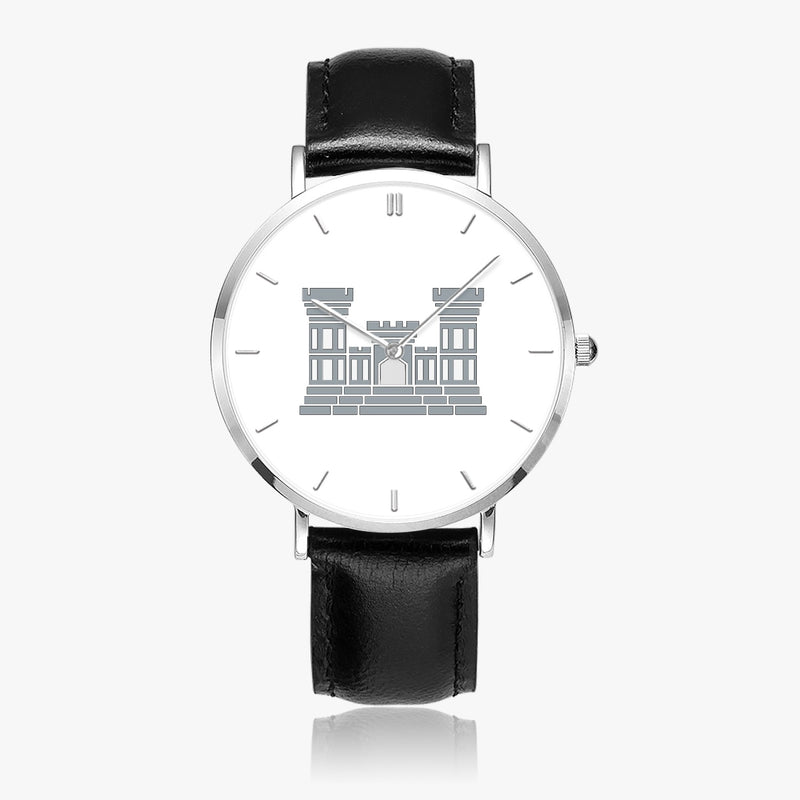 Top View - Combat Engineer Ultra Thin Watch (Black Strap)