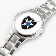 Top View - 2nd Infantry Division-Silver Stainless Steel Silver Quartz Watch