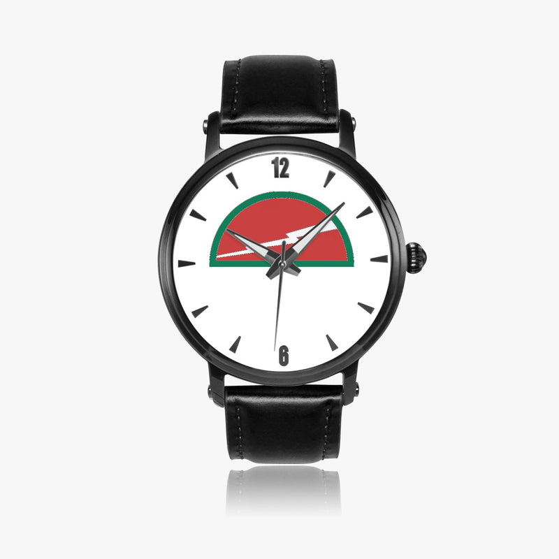 78th Infantry Division-46mm Automatic Watch with a Black Leather Band