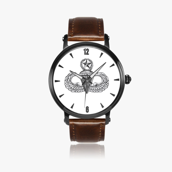 Master Parachutist-46mm Automatic Watch with a Brown Leather Band